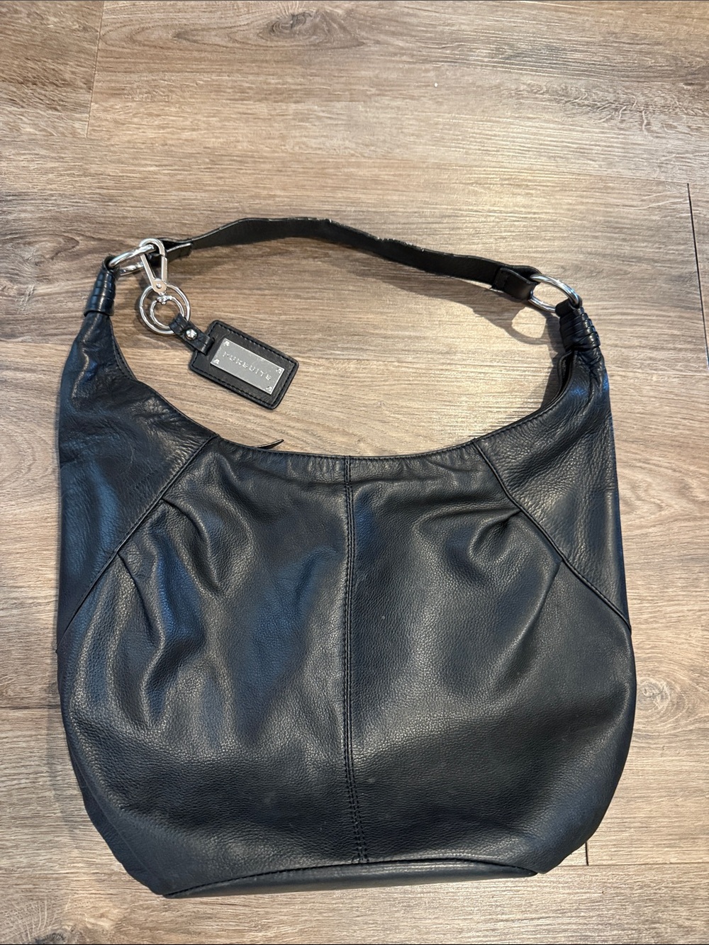 Pursuits LTD Black Leather Hobo Shoulder Bag  Purse
